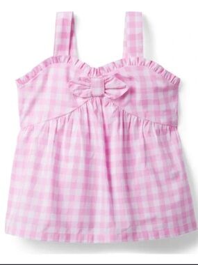 Janie and Jack Pink and White Gingham Tank